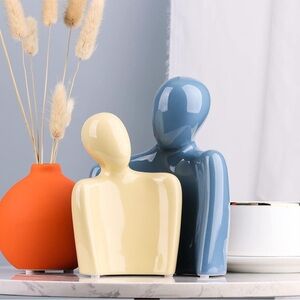 Blue and Cream Ceramic Figurines